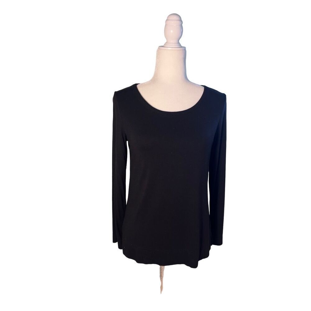 Talbots long sleeve black knit scoop neck top - PM